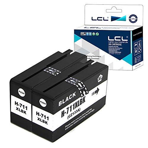 LCL Compatibele Inktcartridge 711XL 711 XL High Yield Pigment (2 Zwart) Vervanging voor HP Designjet T120 24 T120 610 T520 24 T520 36 T520 610
