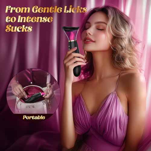 Image of Sucking Vibrator Sex Toys for Women - Tongue Vibrators Women Sex Toy for Clitoral Nipple with 7 Licking & Scuking Clitoral & 10 Vibration Mode, Removable Cup G Spot Adult Sex for Woman Couples