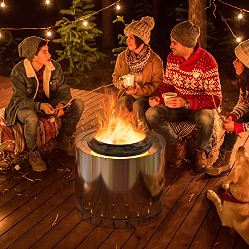 Giantex Smokeless Fire Pit For Outside, 19.5" Stainless Steel Bonfire Stove W/Protective Cover & Ash Pan, Wood Burning Smokeless Firepit, Fire Bowl For Camping, Backyard, Outdoor Portable Fire Pit #TOP7