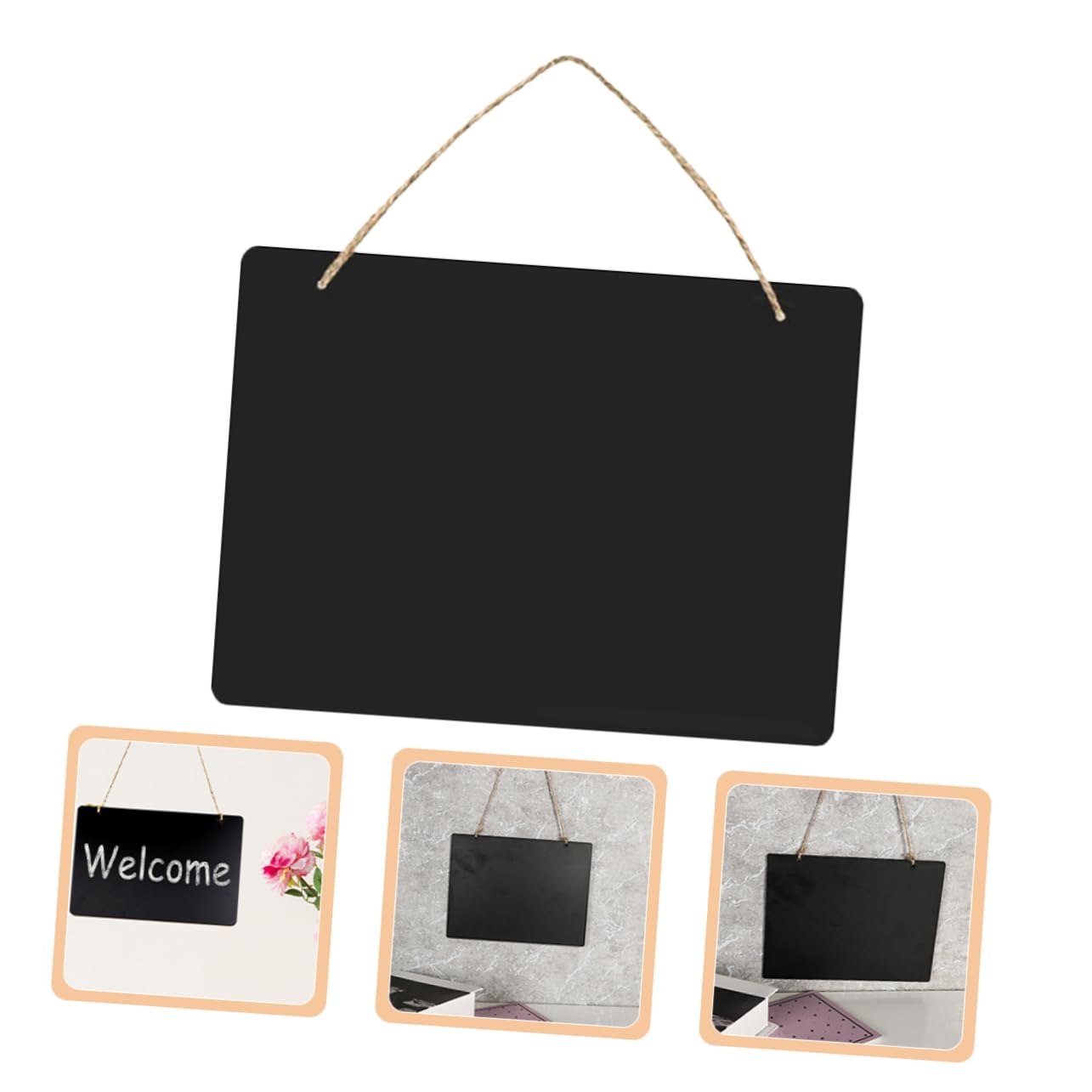 Happyyami Hanging Chalkboard Sign 8pcs Wood Message Boards for Flower Shop Office Home Decor