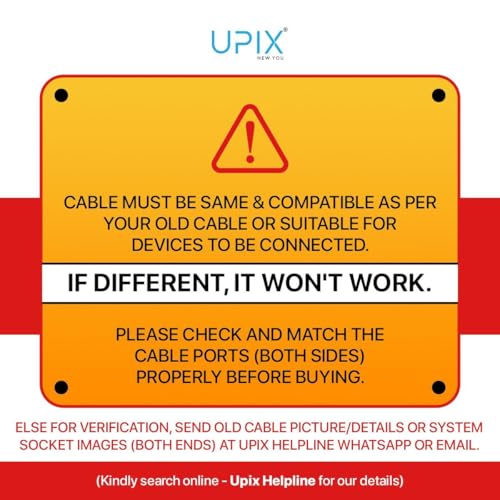 Image of Upix USB Kemei Trimmer Charging Cable 1 Meter (3.2 Feet), Compatible Only for Kemei Trimmer, Shavers, Body Groomers (Match Cable Port Before Ordering, Check Images) (Works with 5V USB Adapter Only)