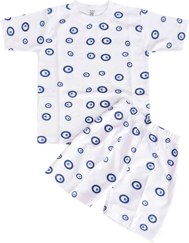 NicehugEvil Eye' Printed Cotton Clothing Set For Boys And Girls