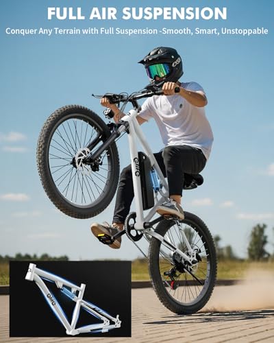 Image of Qlife Electric Bike for Adults /Teens Racer, 20+MPH 21-Speed Peak 1200W Brushless Motor Adult Electric Bicycles, 48V 10.4Ah Removable Battery Mountain Ebike, Up to 55 Miles, 27.5X2.1 Tire E Bike
