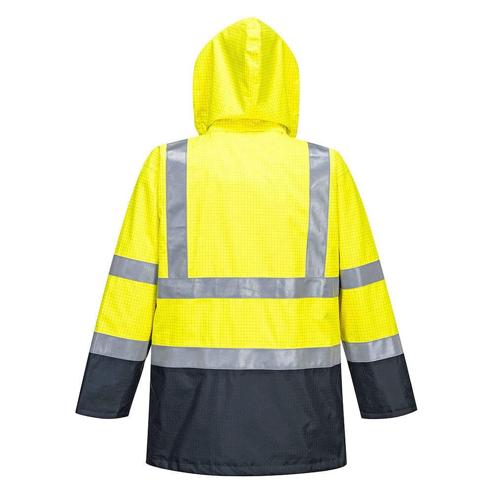 Portwest Chaqueta De Alta Visibilidad Multi-Protección Bizflame Rain, Tamaño: S, Color: Amarillo/Marino, S779YNRS