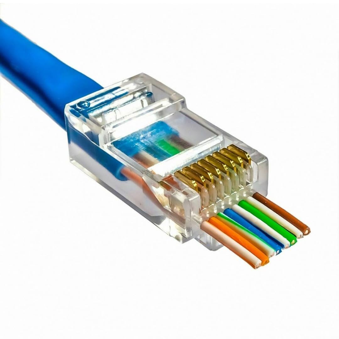 Parcbeny 18439 EZ YENİ NESİL RJ45 CAT5/CAT6 8P/8C AÇIK UÇLU DELİKLİ KABLO UCU SOKET (5)