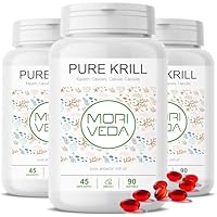 Krillöl Kapseln - 1000mg PURE Krill Öl für 135 Tage - mit Astaxanthin Omega 3-6 EPA DHA Cholin Phospholipide - Moriveda 3x 90 Kapseln