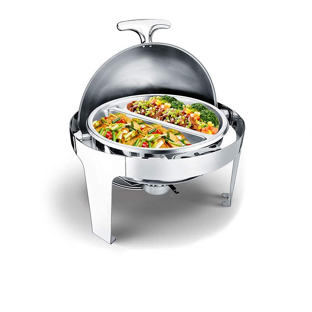 Scaldavivande Rotondo, Scaldavivande, Cibo Caldo per Buffet di Hotel con Coperchio Ribaltabile A 180° E Manici Antiscottatura, A Risparmio Energetico, B