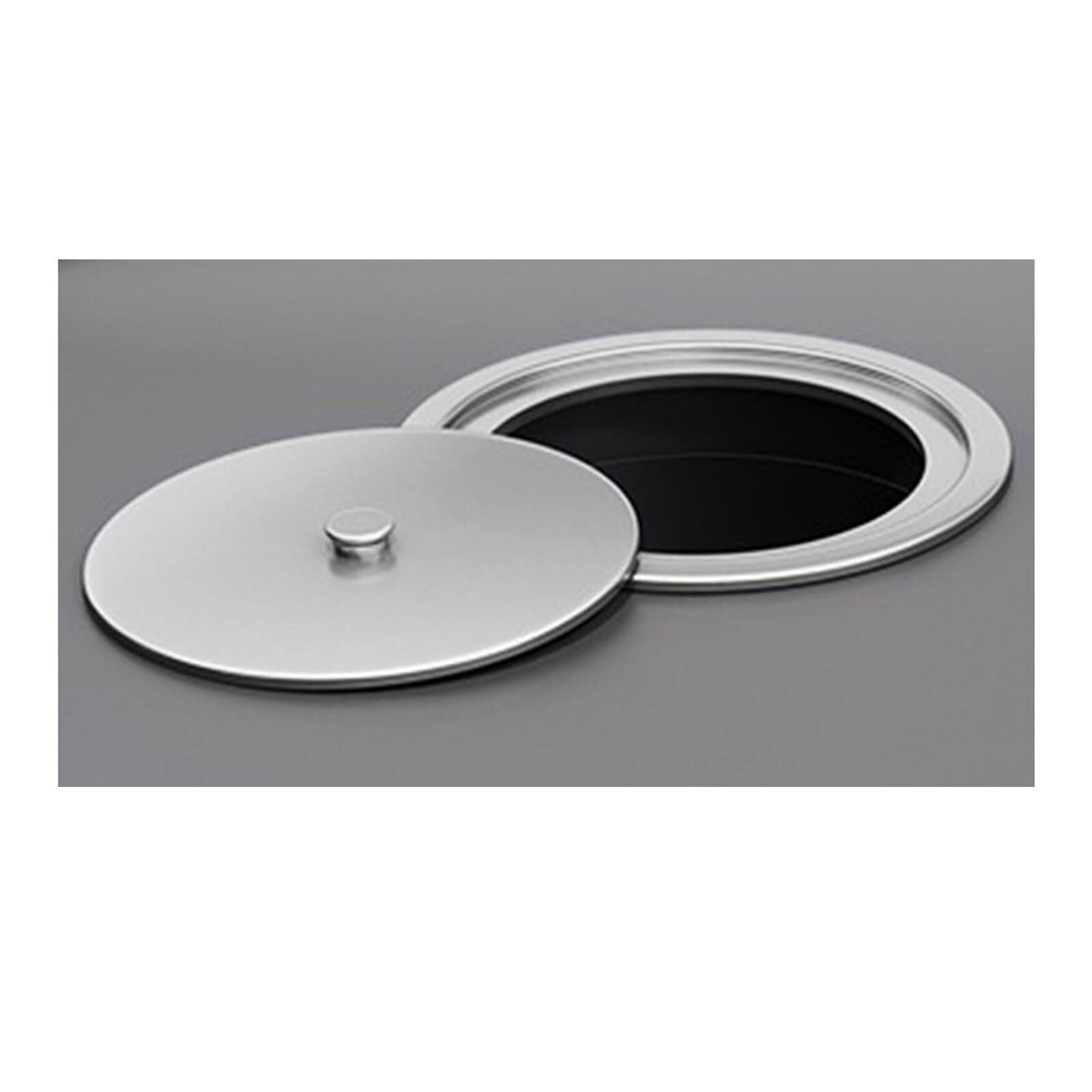 DFGHNBVC Round Trash Grommet Countertop Trash Bin Lid Hidden Trash Can Lid 304 Stainless Steel Waste Chute Cover Built-In Waste Chute Lid,Silver-D22Cm