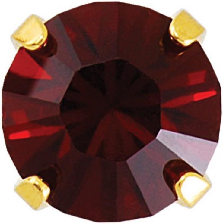 Studex Sensitive Regular Gold Plated Birthstone Stud Earrings 5mm Claw Setting - January/Garnet