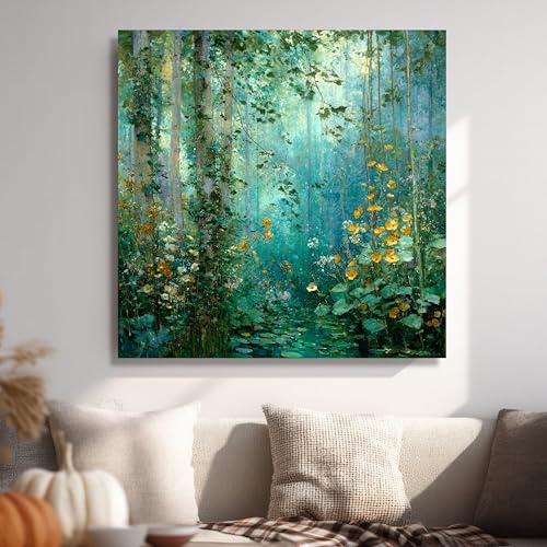 Ruisseau forestier pour habiller un mur vide avec un tableau nature zen