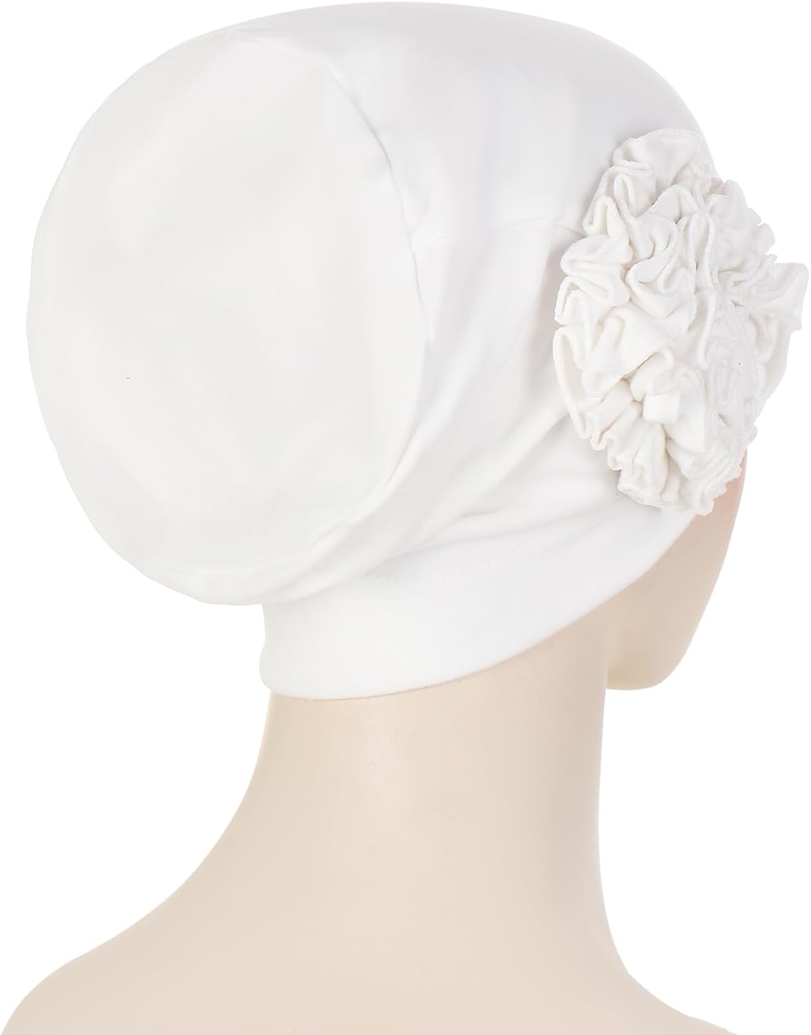 Chemo Headwrap for Women - Flower Elastic Solid Turban Caps Pre Tied Beanie Headwear Grate for Cancer Hair Cover - Image 8