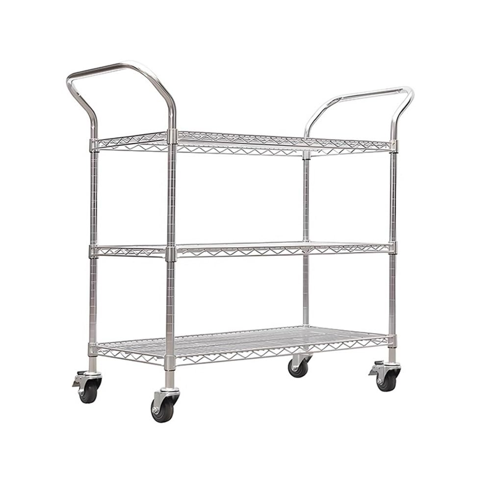 Robuster Carrito rodante de 3 niveles con doble asa, versátil le Sto para cocina, oficina, almacén y uso comercial. Carro nizer
