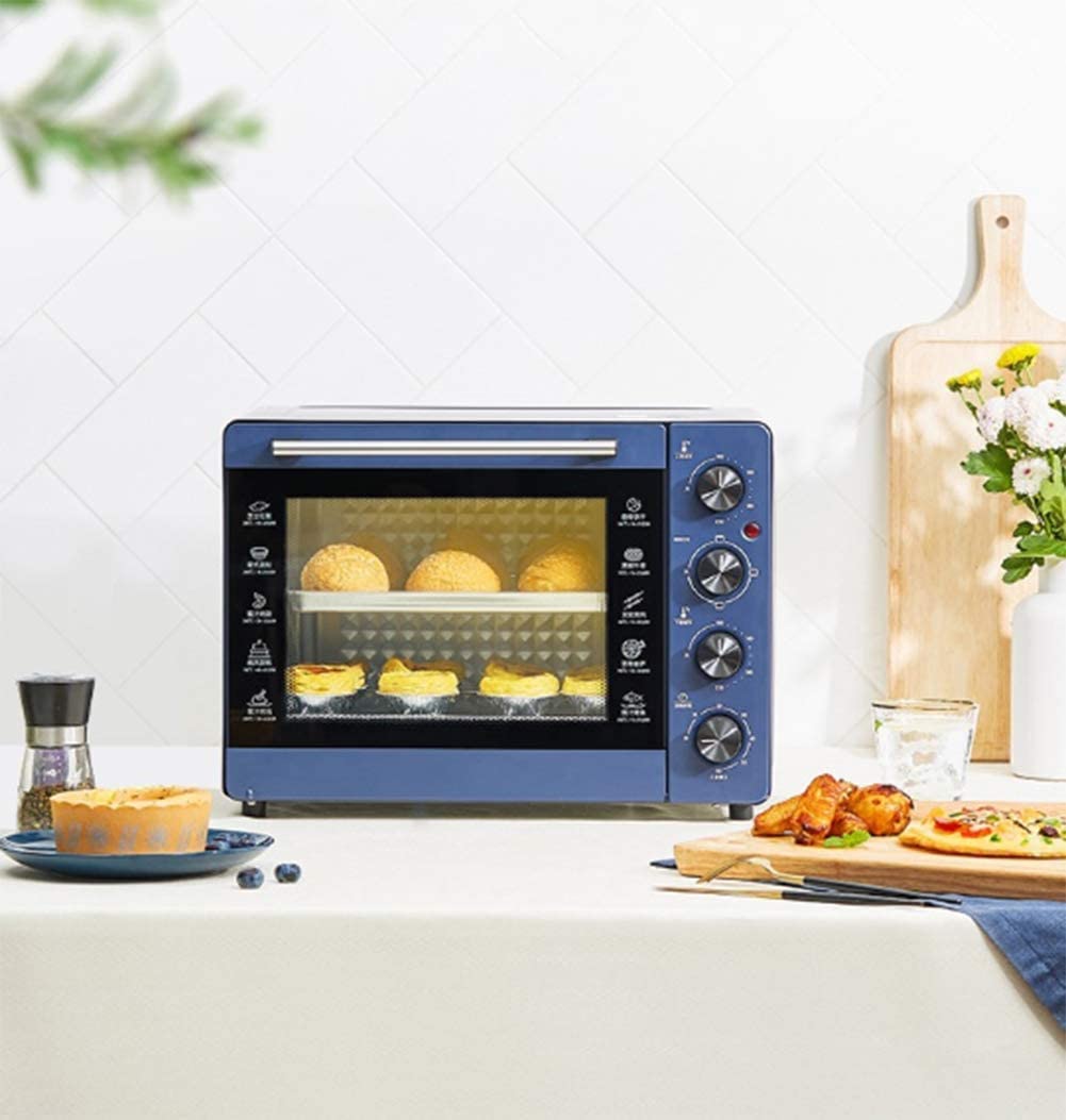 Forno Multifunzione ， Controsoffitto Turbo Convezione Controsoffitto Tostapane Timer Forno Doppio Vetro Porta Calore Superiore E Inferiore Nero Forno Tostapane 32L Utile