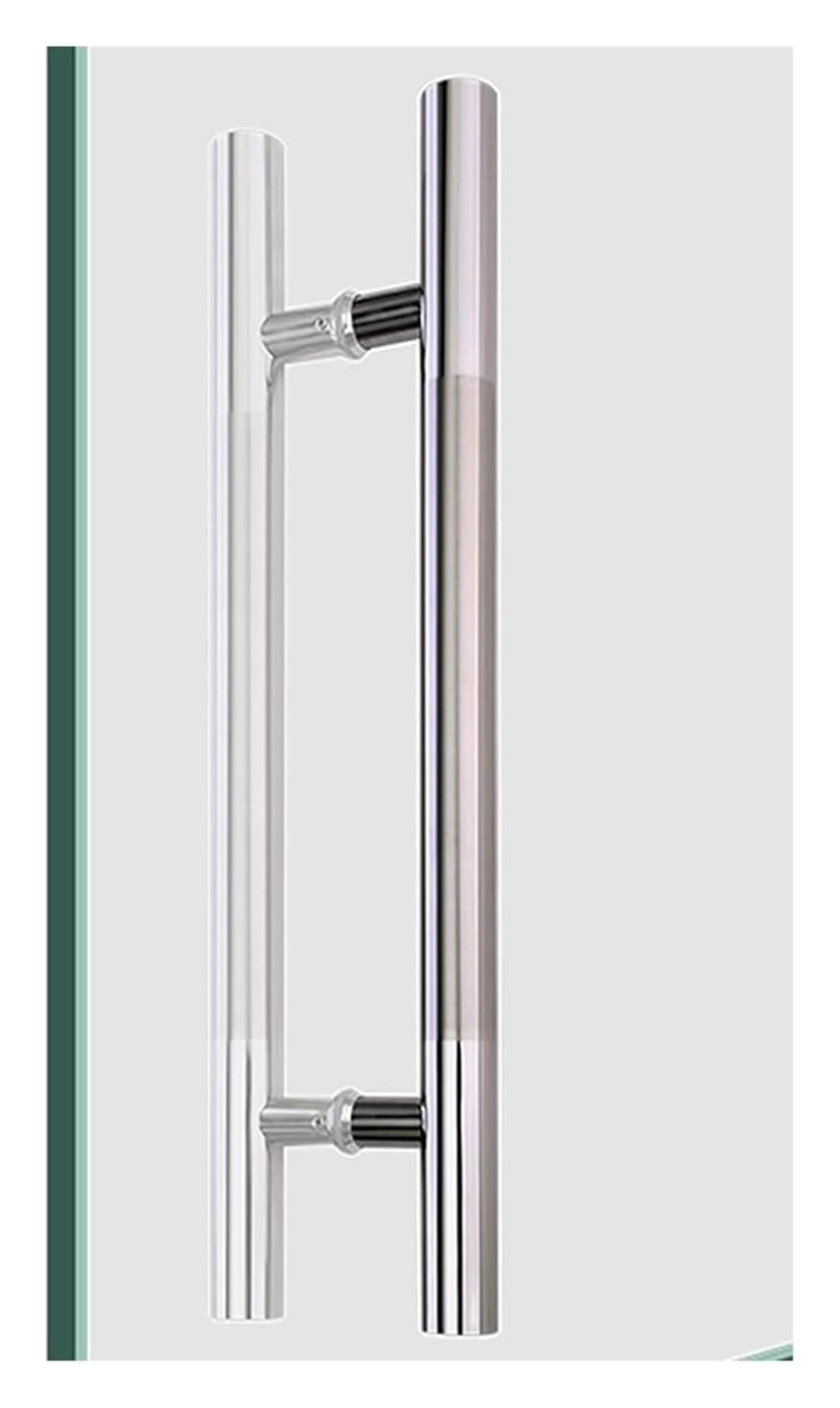 CWCQGH Push Pull Door Handle, Sliding Barn Door Handles, Double Sided Round Shape Bar Stainless Steel Modern Entry Push Pull Door Handle for Interior Exterior,60cm(24in)