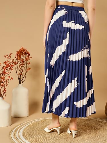 Image of ZWERLON | Effortlessly and Beautiful Floral | Floral Pleated Maxi Skirts for Women | Perfect Long Sleeve, Elastic Waist