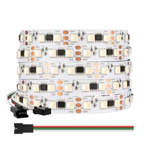 BTF-LIGHTING WS2814 RGBW 4in1 IC Adressierbarer LED-Streifen 5050SMD RGB+Warmweiß 4in1 5M 84LEDs/m DC12V Weiß PCB IP30 Nicht Wasserdicht Dreamcolor für Innen Dekoration DIY-Projekt (nur Streifen)