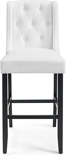 Miniatura 6 de Modway Baronet - Taburete de bar (piel sintética, 2 unidades), color blanco