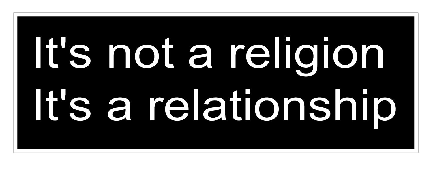 StickerJOE It's not a Religion It's a Relationship Christian Bumper Sticker Jesus Car Decal 9" X 3"