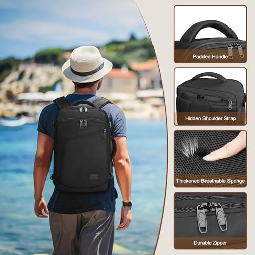 MATEIN Expandable 20L Cabin Backpack - Ryanair Approved Black - Image 6