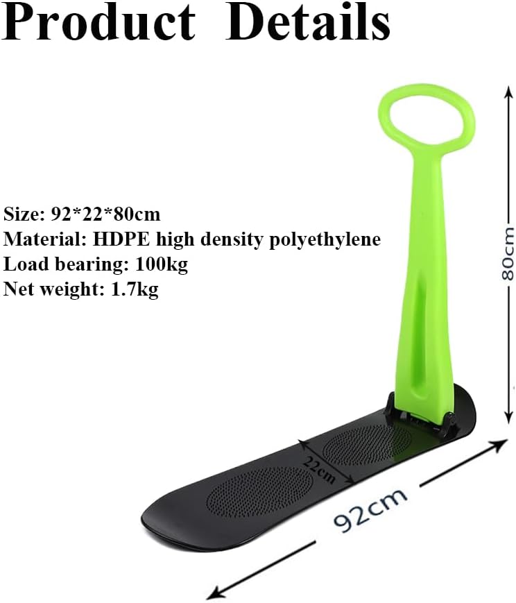 Snow Scooter, Fold-up Snowboard with Handlebar Kick-Scooter Sliding Snow Sled for Kids and Adults, Toddlers Ski Skate