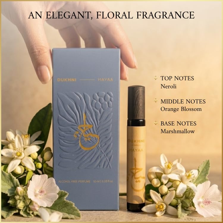 Dukhni Hayaa Non-Alcoholic Perfume - Soft Floral Scent