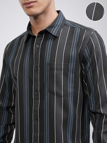 Image of Highlander Men's Striped Slim Fit Shirt