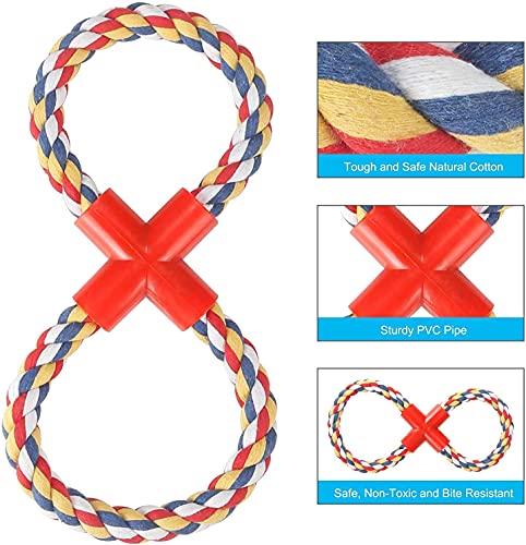 Image of Cotton Chew Dog Rope Toy, Double Ring Dog Chew Tug Toy, Medium, Multicolor