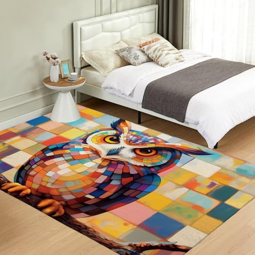 Tapis de hibou antidérapant lavable pour salle à manger - 5