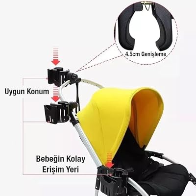 Coofbe Baby Stroller Adjustable Cup and Cell Phone Holder Bottle Holder Scooter Holder For Bicycle Motorcycle