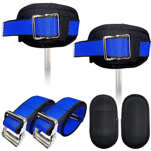 Drywall Stilt Replacement Parts - 2Pcs Replacement Straps + 2Pcs Comfort Stilt Pads Set ，Nylon Adjustable Stilt Leg Straps Protective Padded Leg Bands for Construction, Renovation