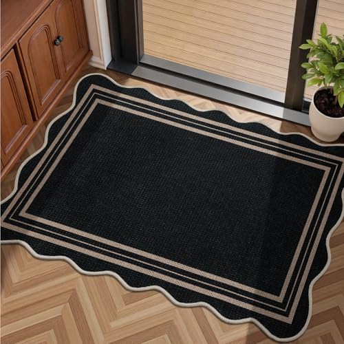 Tapete decorativo de yute EDIMENS 2x3 pies negro miniatura 1