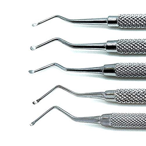 5 Pcs Superior Dental Excavator Spoons 1.2Mm, 1.4Mm, 1.8Mm, 2Mm, 2.5Mm Instrument #TOP2