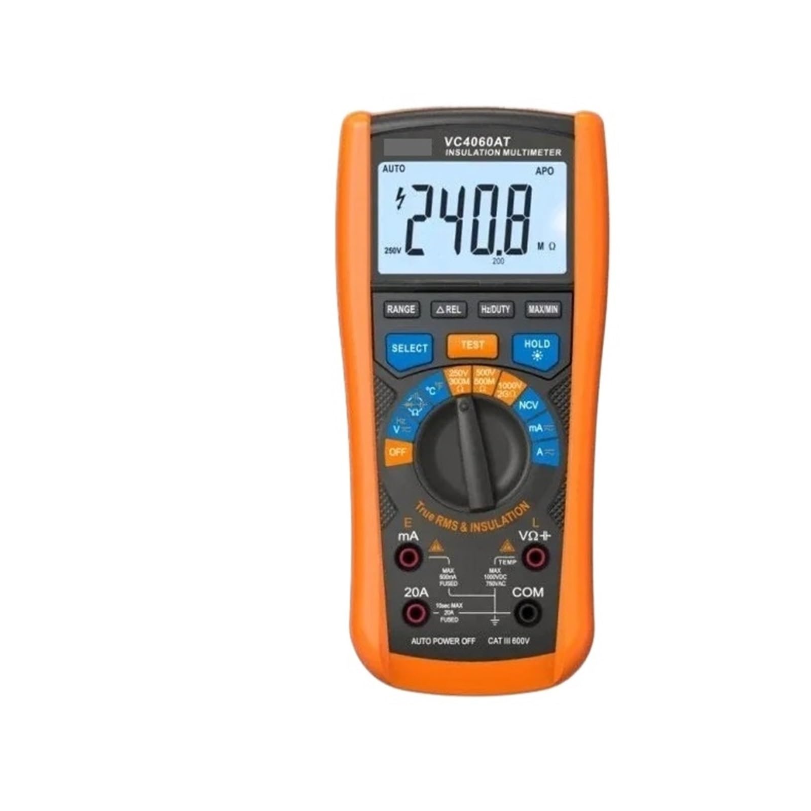 Multimetro digitale, VC4060AT Tester e multimetro di isolamento 2 in 1, .000 V/2 GΩ, 6. conteggi True RMS