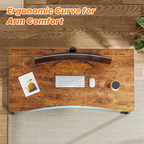 Image of Huuger Folding Desk for Small Spaces, 39.4 Inch Foldable Computer Table | Easy Assembly, Small Writing Work Office Computer Desk, for Home Office, Study, Bedroom, Dorm, Space Saving, Rustic Brown