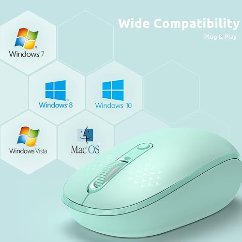 Miniatura 6 de Trueque Mouse inalámbrico, mouse portátil silencioso de 2.4 GHz con receptor USB, mouse de viaje ergonómico inalámbrico, ratones ópticos móviles