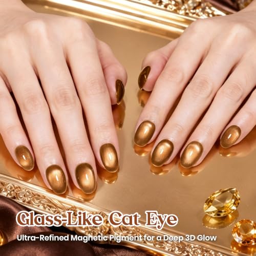 Image of Beetles Brown Cat Eye Gel Polish, Smoky Quartz Fall Nail Gel