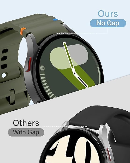 Image of WRIGSS Silicone Strap Compatible with Samsung Galaxy Watch 7 6 5 4 FE Original Style Wavy Smart Watch Straps For Men Women, 40mm 44mm Standard & Classic