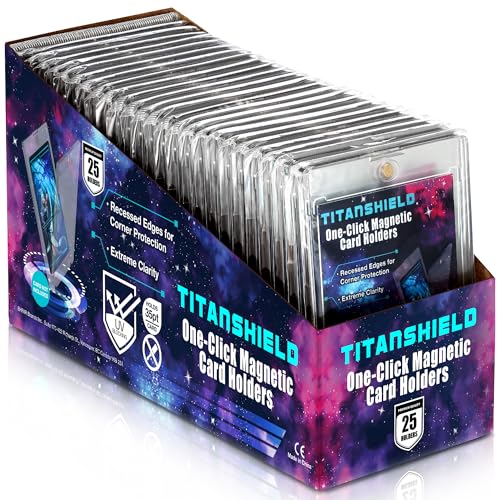 TitanShield 35PT One Click Magnetic Trading Card Holder (Pack of 25)