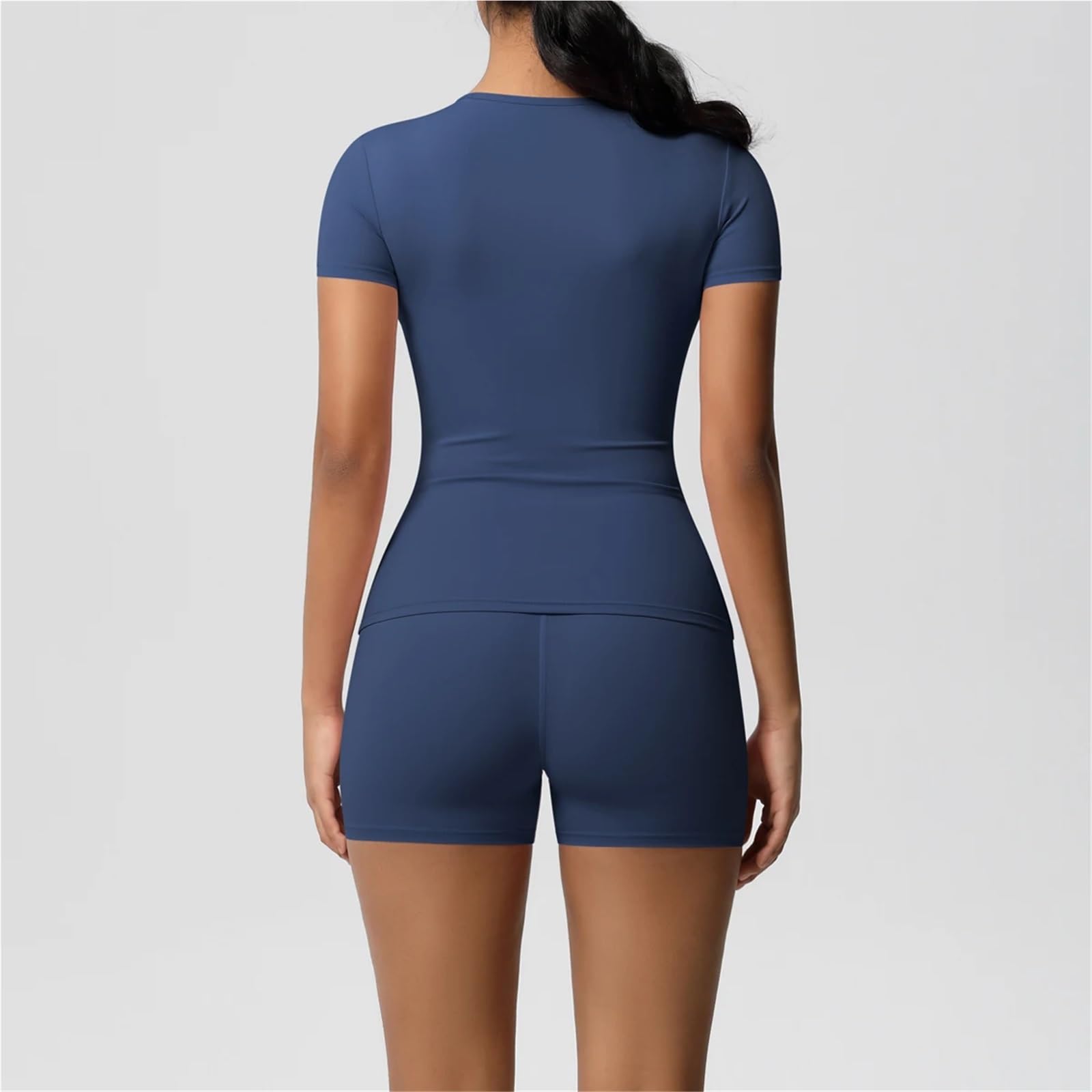 Ensemble de Yoga Ensemble de 2 pièces Leggings Gymnastique à séchage Rapide, Manches Courtes, Respirant, Extensible, Yoga, Slim, Fitness, été pour Le Sport
