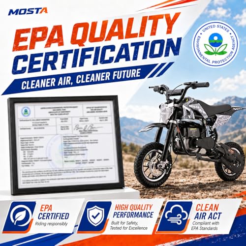 MOSTA Mini Bike, 4-Stroke Gas Powered Dirt Bike for Kids, Max 20Mph Kid Motorcycle with Disc Brakes and Shock Absorbor, No Oil Mix Needed (Black) - Image 5