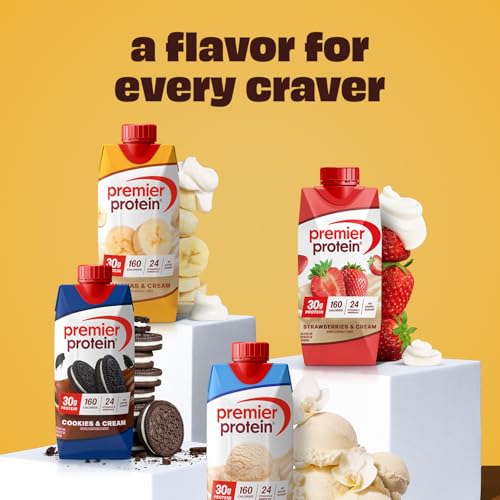 Image of Premier Protein Shake, Bananas & Cream, 30g Protein, No Added Sugar, 24 Vitamins & Minerals to Support Immune Health, 11 fl oz, 4 Pack (Packaging May Vary)