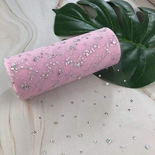 Rotolo di tessuto in tulle con paillettes glitterate per lavori fai da te, decorazioni per matrimoni, feste di compleanno, materiale versatile per tutù per progetti creativi