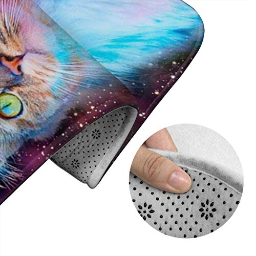 RedBeans rutschfeste Badematte, 3-teiliges Flanell-Badezimmerteppich-Set, Katzen im Weltraum, weicher WC-Vorleger – Bild 4