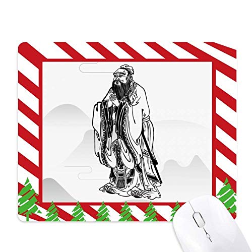 Lao tzu tapis de souris dao religion chine imprimé avec canne de noël