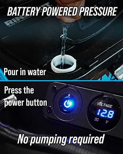 RinseKit PRO Portable Shower 3.5 Gal., High Pressure, Battery Powered, 6 Month Battery Life, On-the-Go Power, Heating Options Available, Easily Portable, Perfect for Camping, Beach, Van Life and More