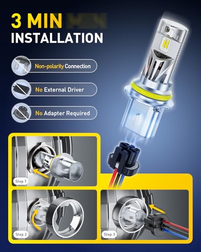 Image of AUXITO HB5 Head|ight Bulbs, 10X Super Brighter, 6500K Cool White, 1:1 Mini Halogen Size 9007 Light, 70000Hrs Long Lifespan, Plug and Play, Pack of 2