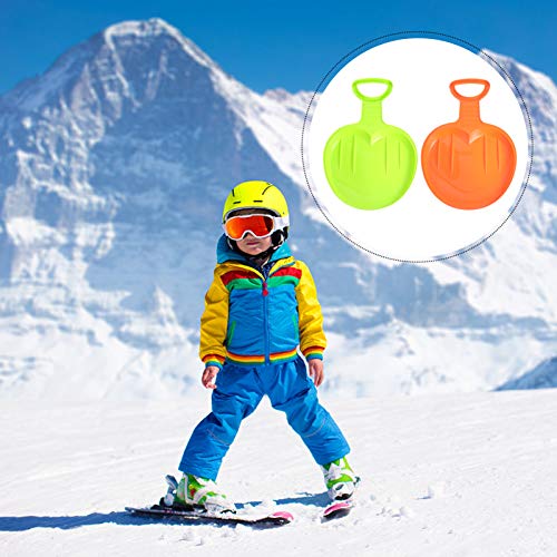 BESPORTBLE 2Pcs Crianças Board Ski Trenós De Neve Trenó De Plástico Pad Crianças Trenó Esqui Snowboa