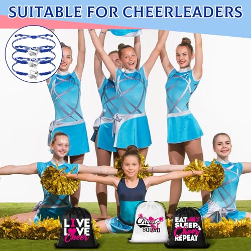 rtteri 20 pcs cheerleader gifts cheer bracelet girls charm bracelet adjustable cheerleader gifts for cheer team jewelry accessories bulk