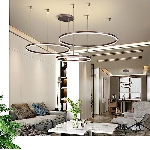 Éclairage de plafond LED variable avec 5 anneaux ronds noirs design - 6