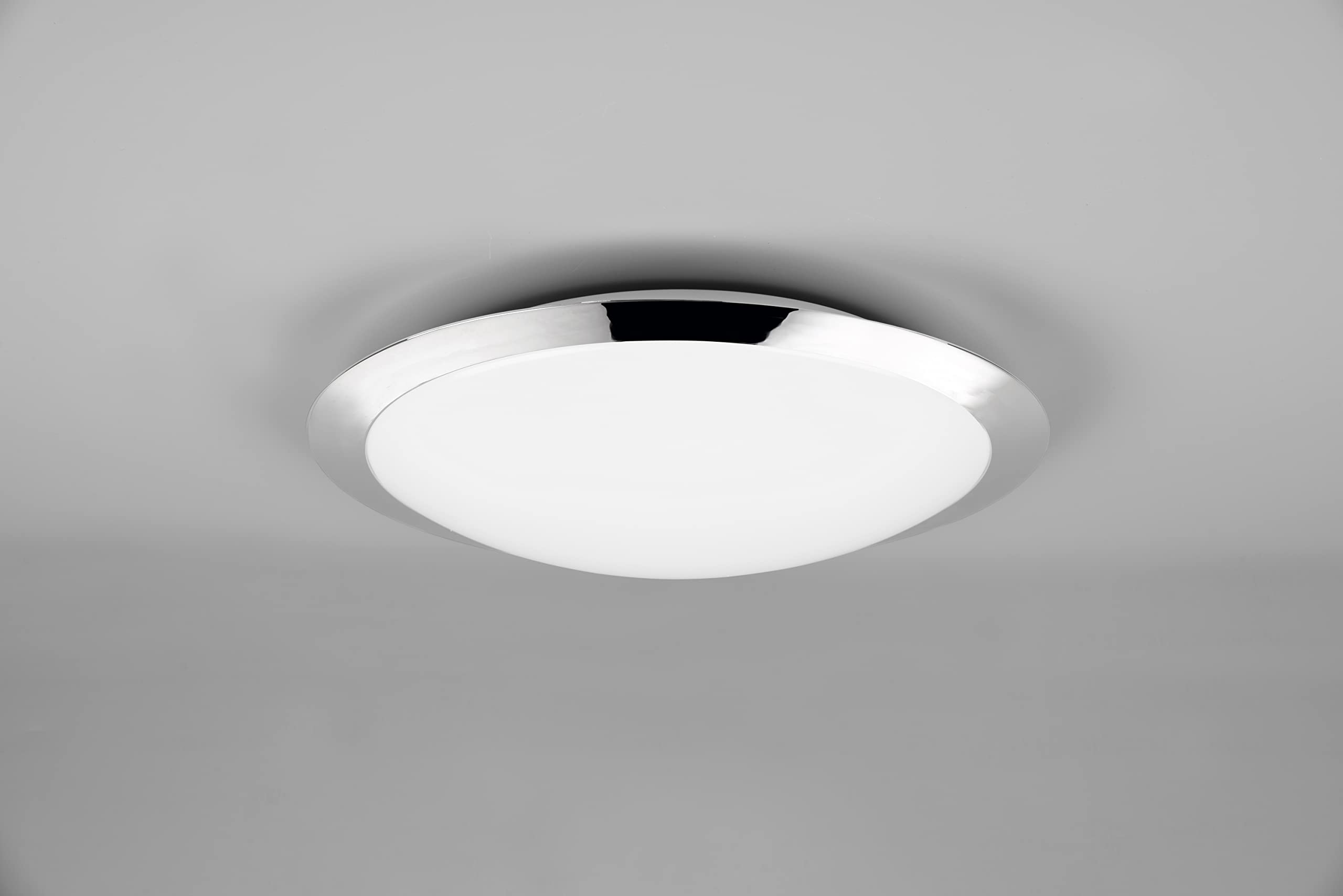 Trio Leuchten LED Bad Deckenleuchte Umberto 680319106, Kunststoff chromfarbig, inklusiv 18.5 Watt LED, Chrom